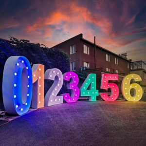 Location Grand Chiffre lumineux de 0 à 9 -Hauteur 1m20  -Multicolore RGB