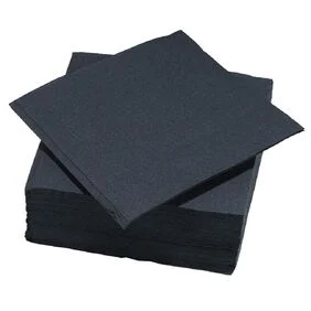Serviette carrée noire  2 plis en papier x40