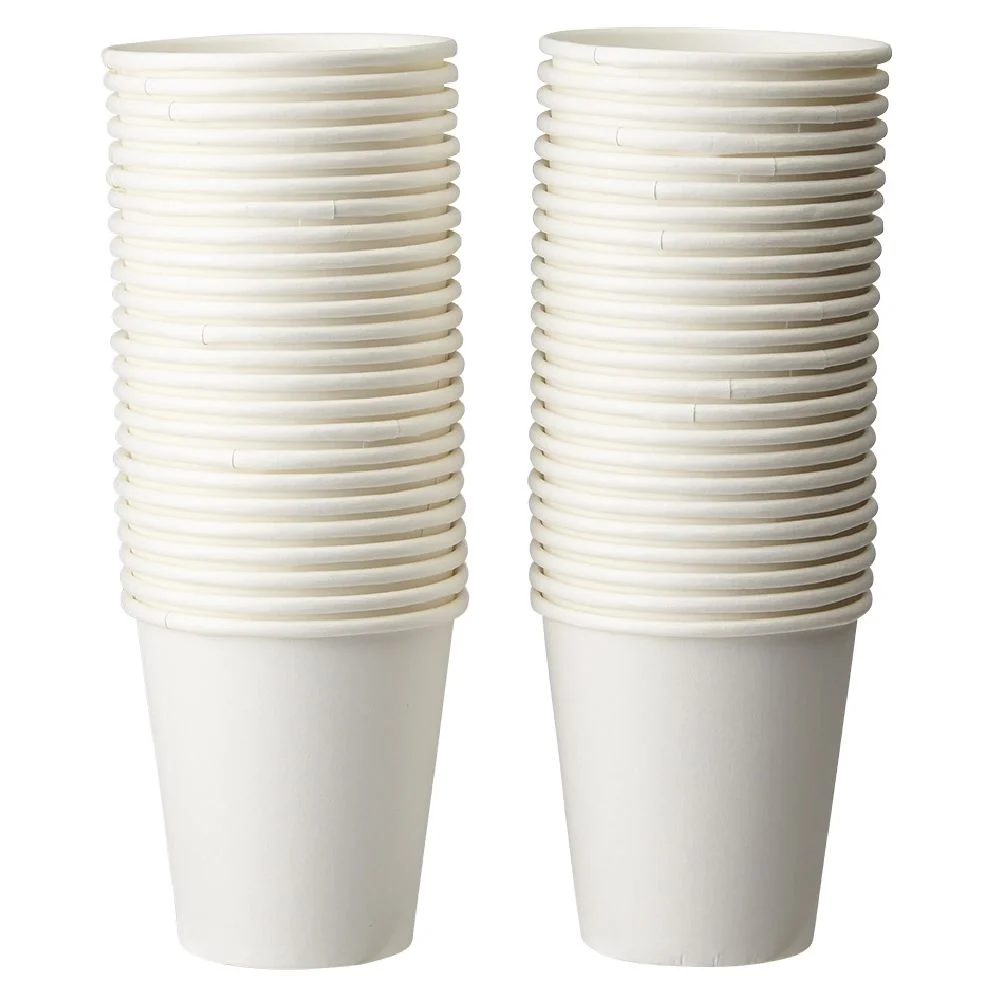 Lot de 50 gobelets jetables 20cl carton uni blanc