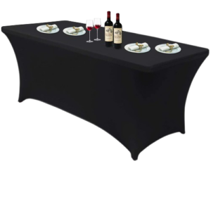 Nappe housse pour table pliante 180cm Noir  (Achat)