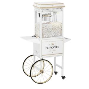 Location  machine à popcorn rétro (blanche)  1 kg de maïs à popcorn  25 cornets en papier (contenance 200 g)