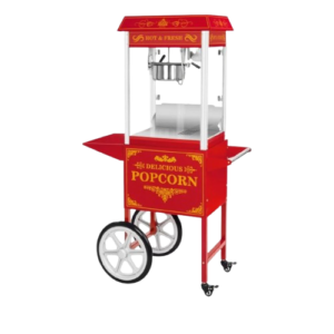 Location machine à popcorn rétro (rouge)  1 kg de maïs à popcorn  25 cornets en papier (contenance 200 g)