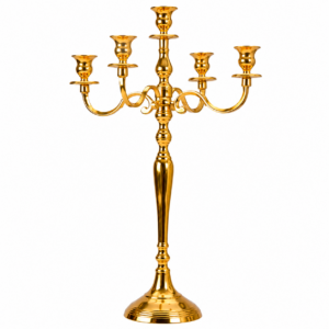 Chandelier 5 bras or