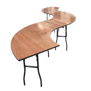 Table pliante serpentine en bois